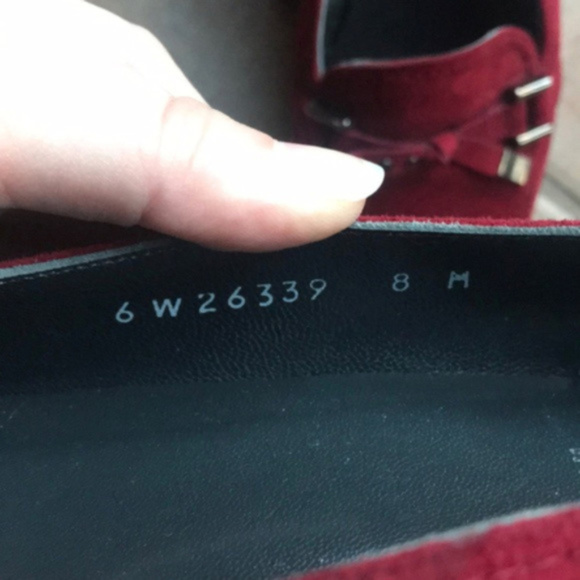 Stuart Weitzman Red Suede Kitten Heel Loafers 8M - Picture 2 of 8